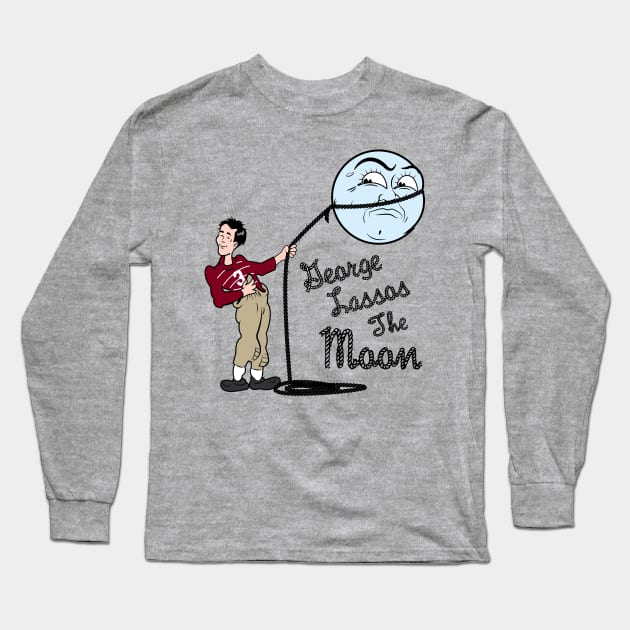 George Lassos The Moon - It's a wonderful life tribute Long Sleeve T-Shirt by Gimmickbydesign